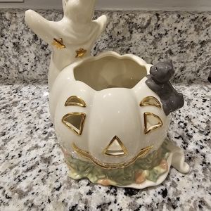 Lenox pumpkin, ghost, cat, mint condition....Halloween